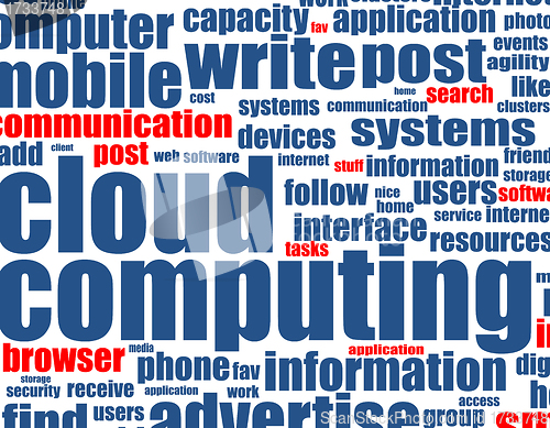 Image of cloud computing - word background