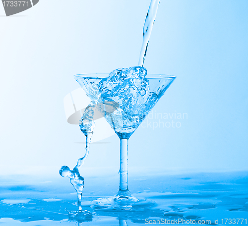 Image of Water Splashing in a Wineglass
