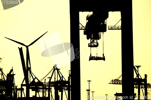 Image of harbor silhouettes