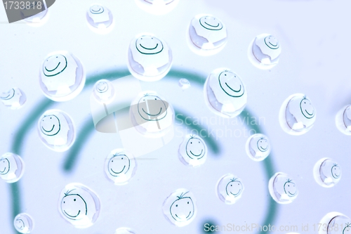 Image of smiley water drops