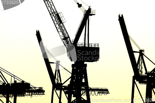 Image of harbor silhouettes