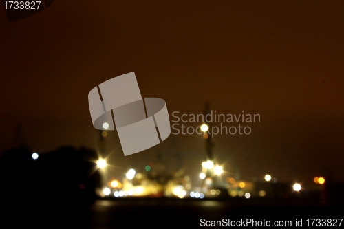 Image of harbor blur night background