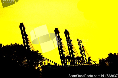 Image of harbor silhouettes