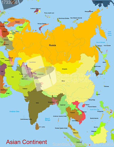 Image of Map of asian continent