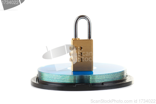 Image of Computer disk and code lock