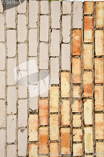 Image of Red and white brick wall.