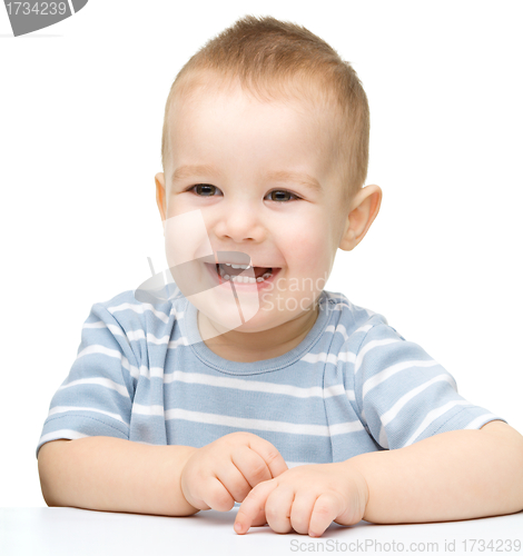 Image of Portrait of a cute cheerful little boy