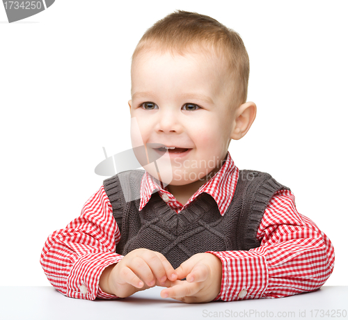 Image of Portrait of a cute cheerful little boy