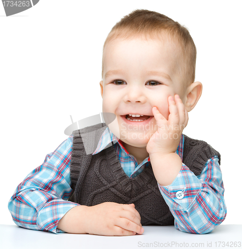 Image of Portrait of a cute and happy little boy