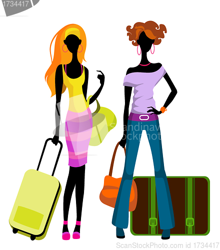 Image of Girls with suitcases