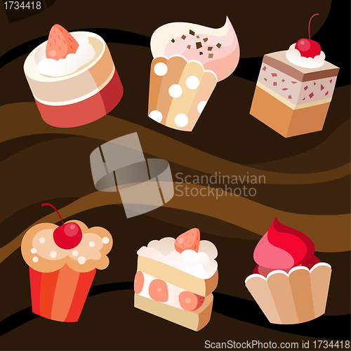 Image of Six cakes set