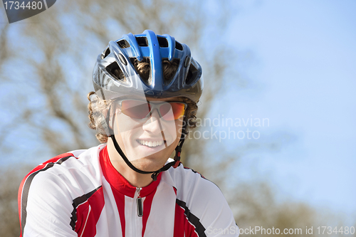 Image of Happy Bicyclist In Sportswear