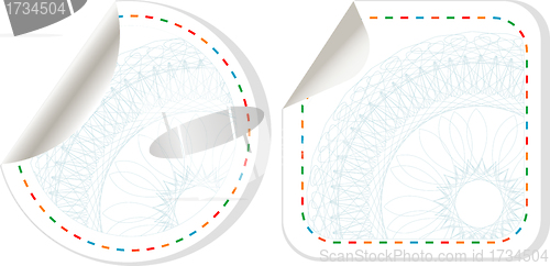 Image of vector stickers set with abstract symbol