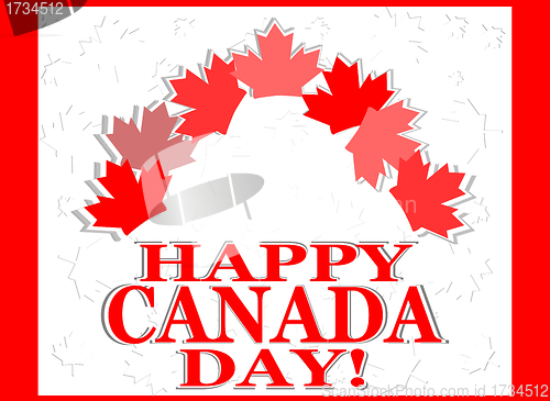 Image of Happy Canada Day vector card