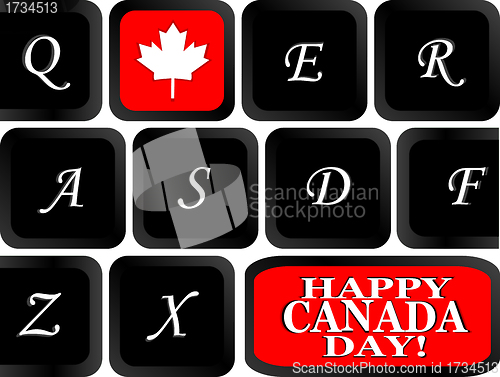 Image of Computer keyboard with the Canadian flag on it