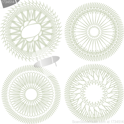Image of Vector set of guilloche rosette for decor and ornament