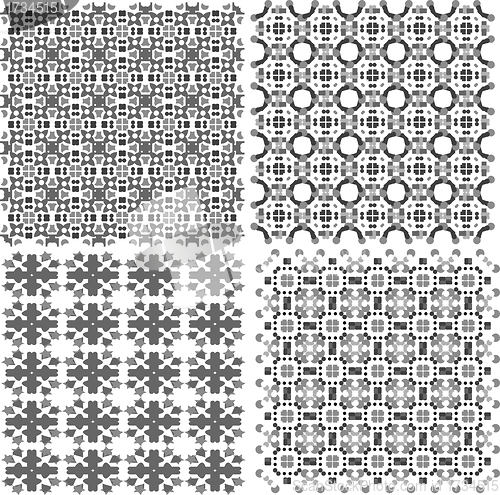 Image of Geometric seamless patterns set, vector backgrounds collection