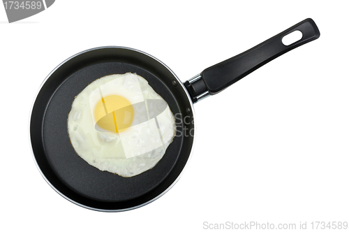 Image of fried egg in a frying pan