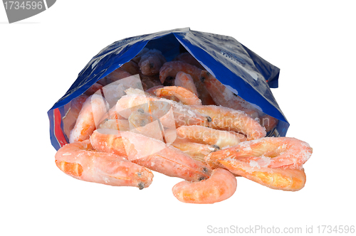 Image of frozen shrimp in package