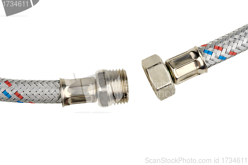 Image of water hose on white