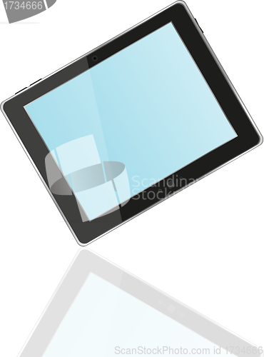 Image of Tablet pc with blue screen