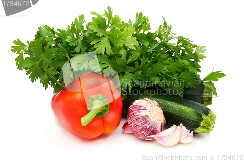 Image of Fresh vegetables and parsley.