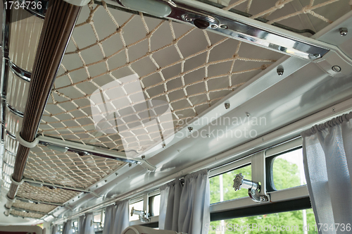 Image of Shelf for luggage in salon of the old tourist bus