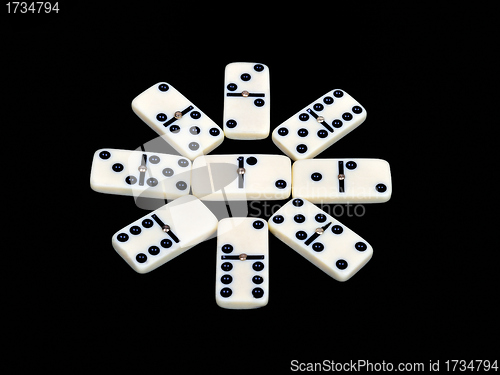 Image of Domino isolated on a black background