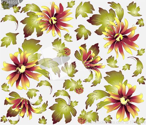 Image of Seamless background from a flowers ornament, fashionable modern wallpaper or textile.Chrysanthemum.