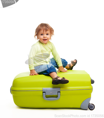 Image of Happy kid with baggage