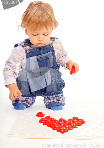 Image of Assemble a mosaic in form of hearts