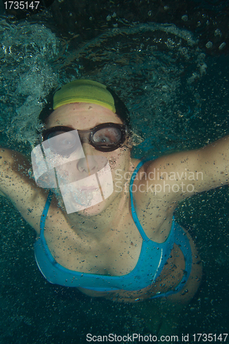 Image of Woman swimmer underwater