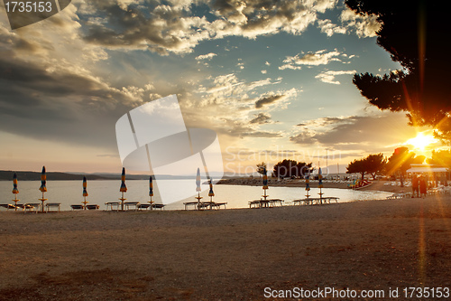 Image of evening sunset on beach