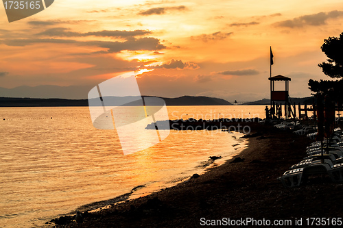 Image of evening sunset on beach