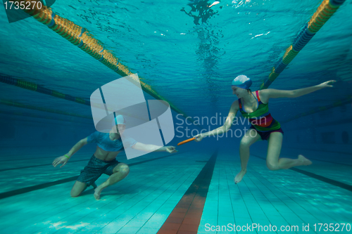 Image of Playing games underwater with frisbee