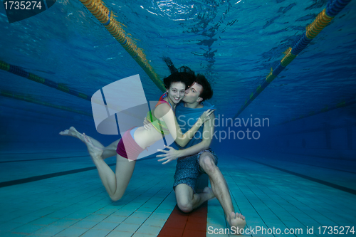 Image of Fun and love underwater shoot of couple