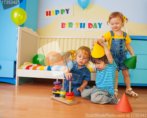 Image of Boys and girl playing on birthday party