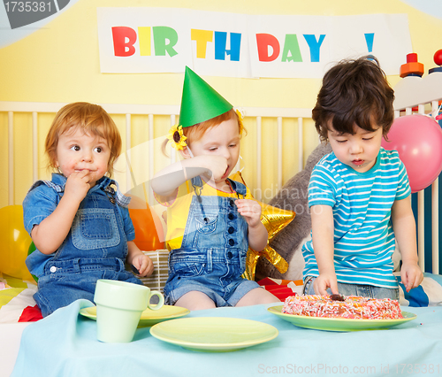 Image of Boys and girl at the birthday party