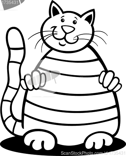 Image of tabby cat for coloring