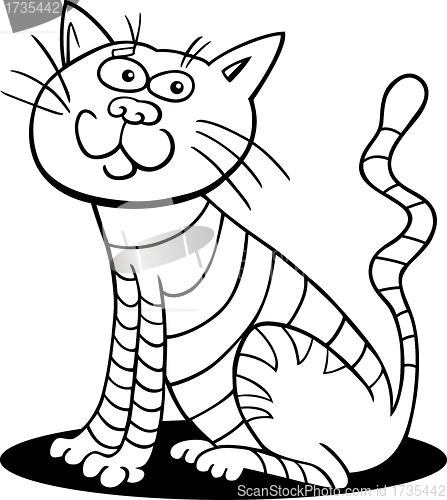 Image of sitting cat for coloring book