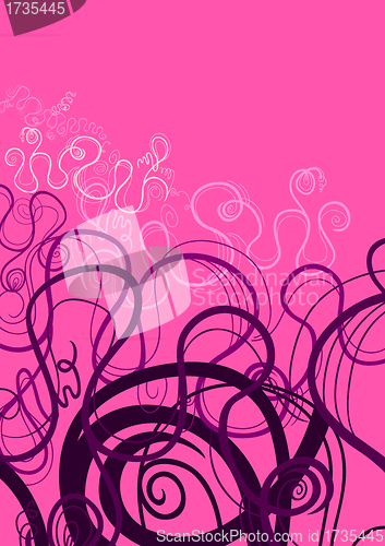Image of Pink and Purple Abstract Swirl Ornament