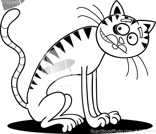 Image of thin cat for coloring book
