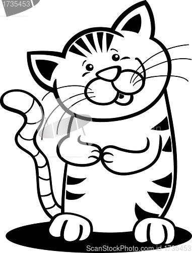 Image of tabby kitten for coloring