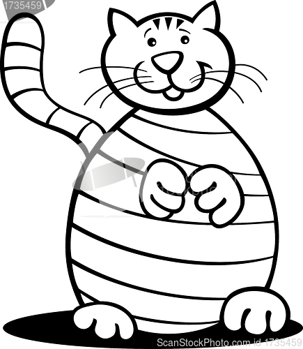 Image of tabby cat for coloring