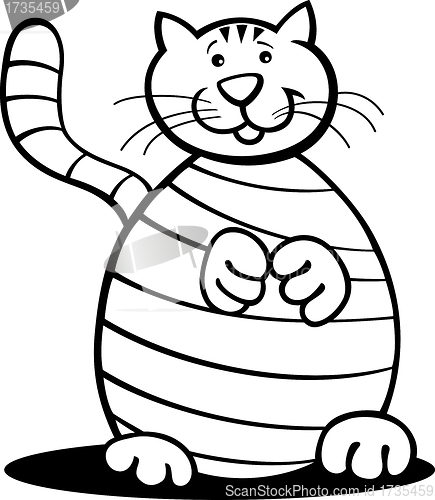 Image of tabby cat for coloring