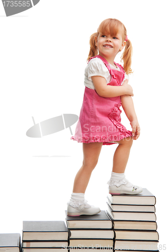 Image of Happy little school girl