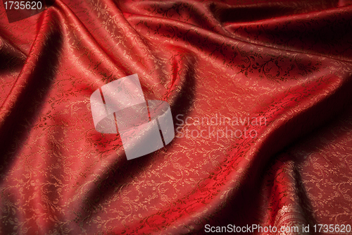 Image of Red beautiful fabric background