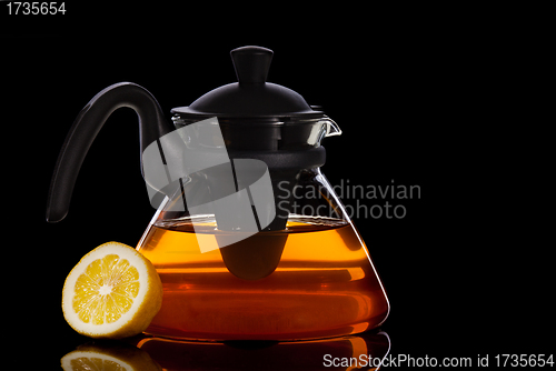 Image of Tea in transparent glass pot