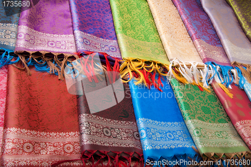 Image of Indian fabric counter