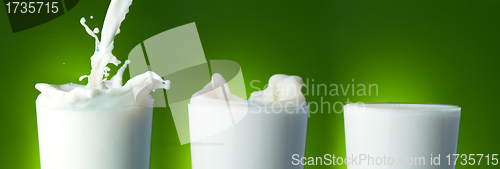 Image of Filling the glass with milk